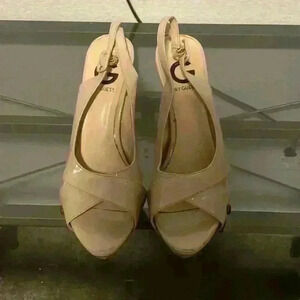 G By Guess Women's Nude Strappy High Heel size 8.5‎